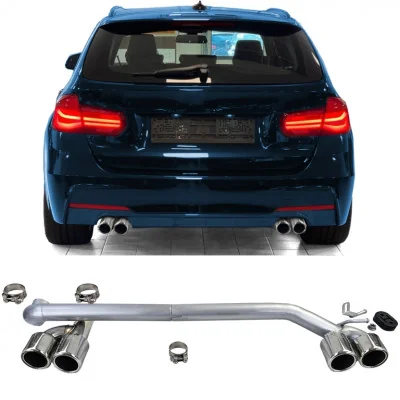 Silencioso escape trasero BMW Serie 3 F30 F31 4 Salidas