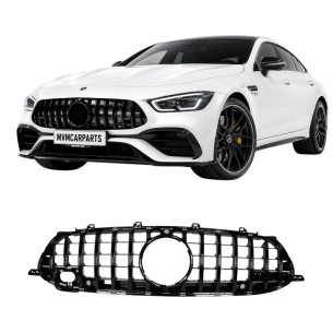 Parrilla delantera para Mercedes AMG GT 4 Puertas X290 look GTR Panamericana Negra Brillo