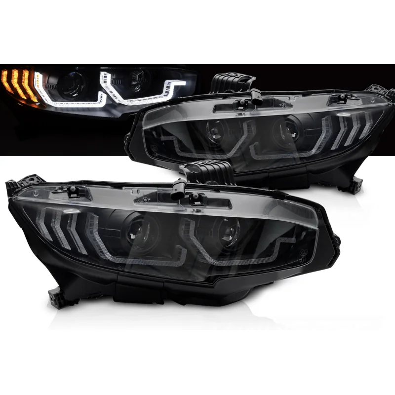 Faros FULL LED HONDA CIVIC X 16-21 Black
