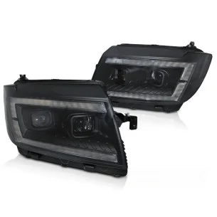 Faros delanteros LED Tube Light Negros con DRL Secuencial para Volkswagen Crafter II +2017