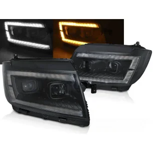 Faros FULL LED Tube Light Negros con DRL Secuencial para VW Crafter II +2017