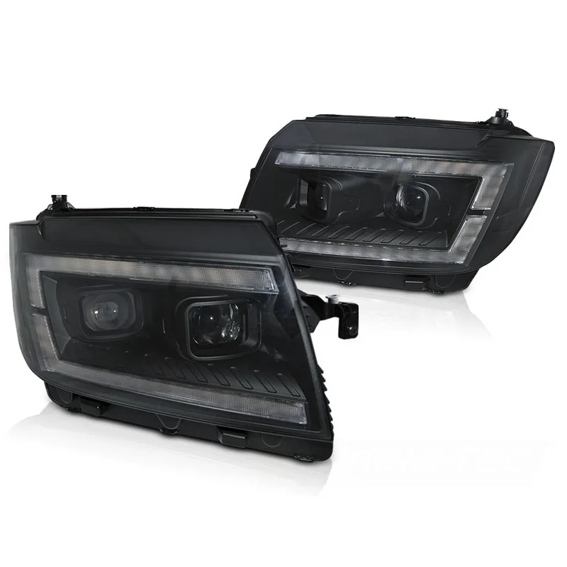 Faros FULL LED Tube Light Negros con DRL Secuencial para VW Crafter II +2017