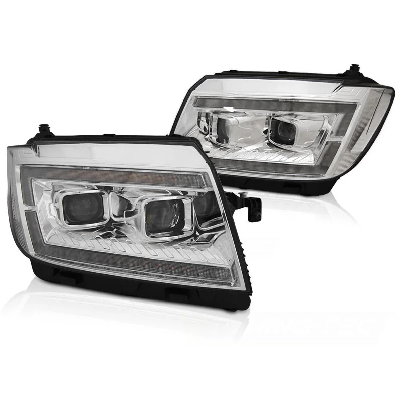 Faros FULL LED Tube Light Cromados con DRL Secuencial para VW Crafter II +2017