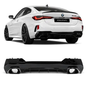 Difusor trasero BMW Serie 4 G22 G23 Look M440i Salidas Oscurecidas