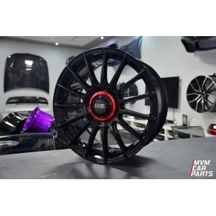 Juego de 4 Llantas 19 OZ Superturismo Evoluzione Racing Gloss Black Red Letter