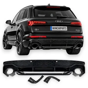 Difusor trasero Audi Q7 +2021 look RSQ7 Negro Brillo