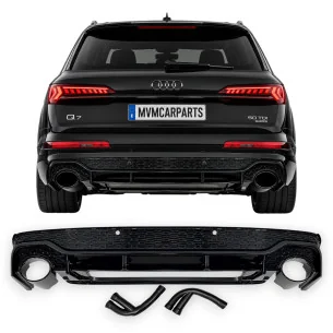 Difusor trasero Audi Q7 +2021 look RSQ7 Negro Brillo
