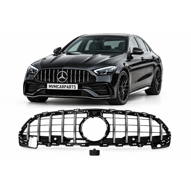 Rejilla delantera para Mercedes Clase C W206 Panamericana Cromada para AMG Line