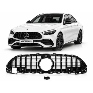 Rejilla delantera para Mercedes Clase C W206 Panamericana Negra para AMG Line
