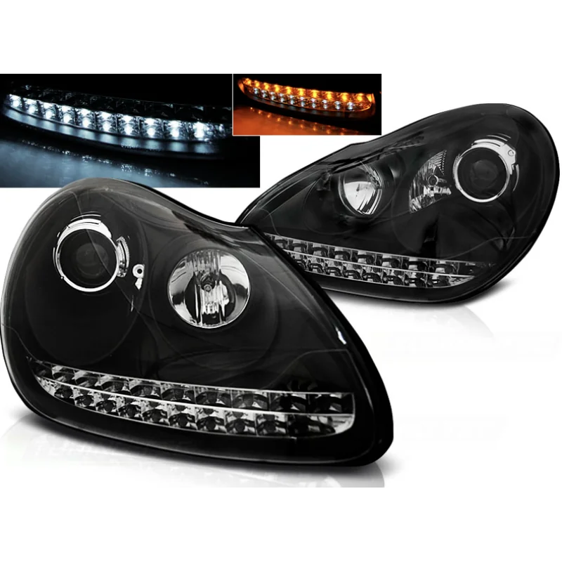 Faros Xenon para Porsche Cayenne de 2002 a 2006 Negros