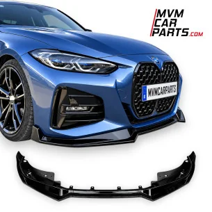 Añadido Lip Frontal Negro Brillo para BMW Serie 4 G22 G23 G26 con Paragolpes M