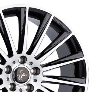 Juego de 4 Llantas 20 Pulgadas Keskin KT18 Turbo Negro Pulido MV004