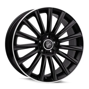 Juego de 4 Llantas 22 Pulgadas Keskin KT18 Turbo Negra Mate Borde Pulido MV006