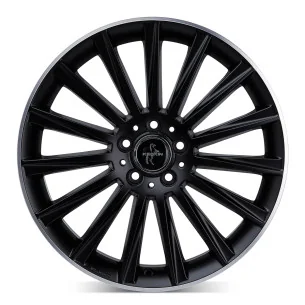 Juego de 4 Llantas 18 Pulgadas Keskin KT18 Turbo Negra Mate Borde Pulido MV006