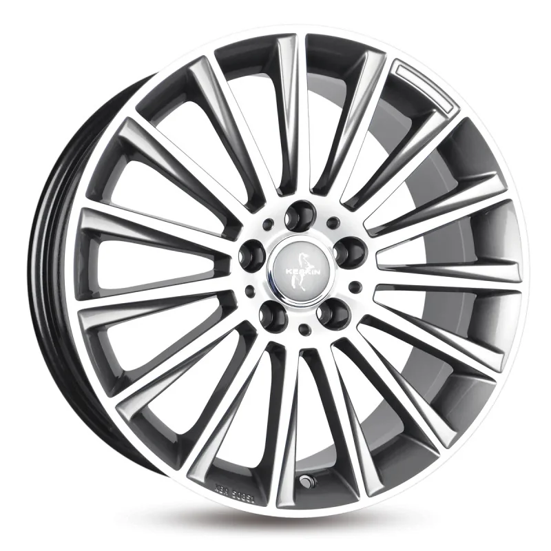 Juego de 4 Llantas 22 Pulgadas Keskin KT18 Turbo Palladium Antracita y Pulida MV007