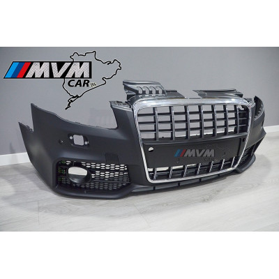 Paragolpes delantero Audi A4 B7 look S4 con parrilla Cromada