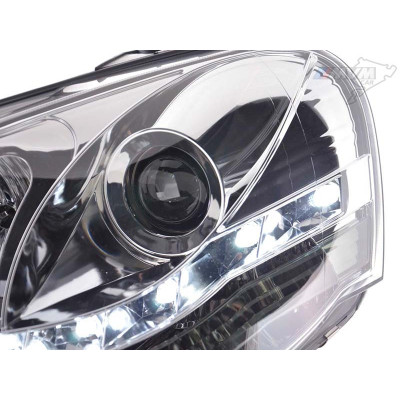 Faros delanteros Volkswagen Polo 9N3 2005-2009 Cromados