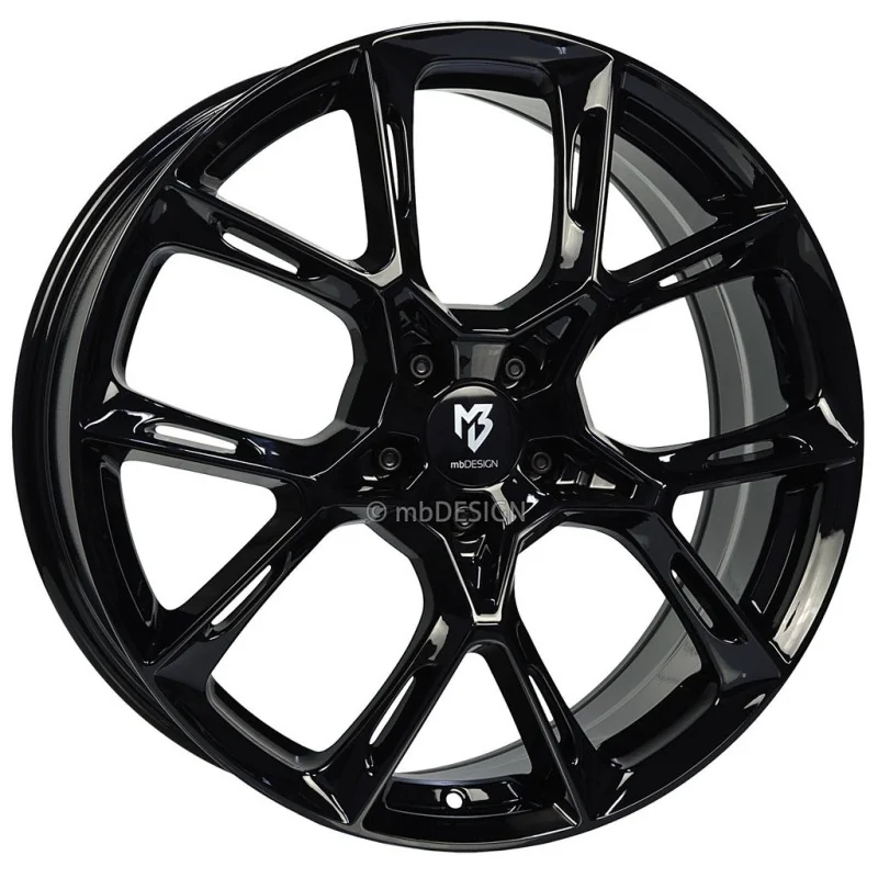Juego de 4 Llantas convexas MB Design KX1 Negro brillo - 8