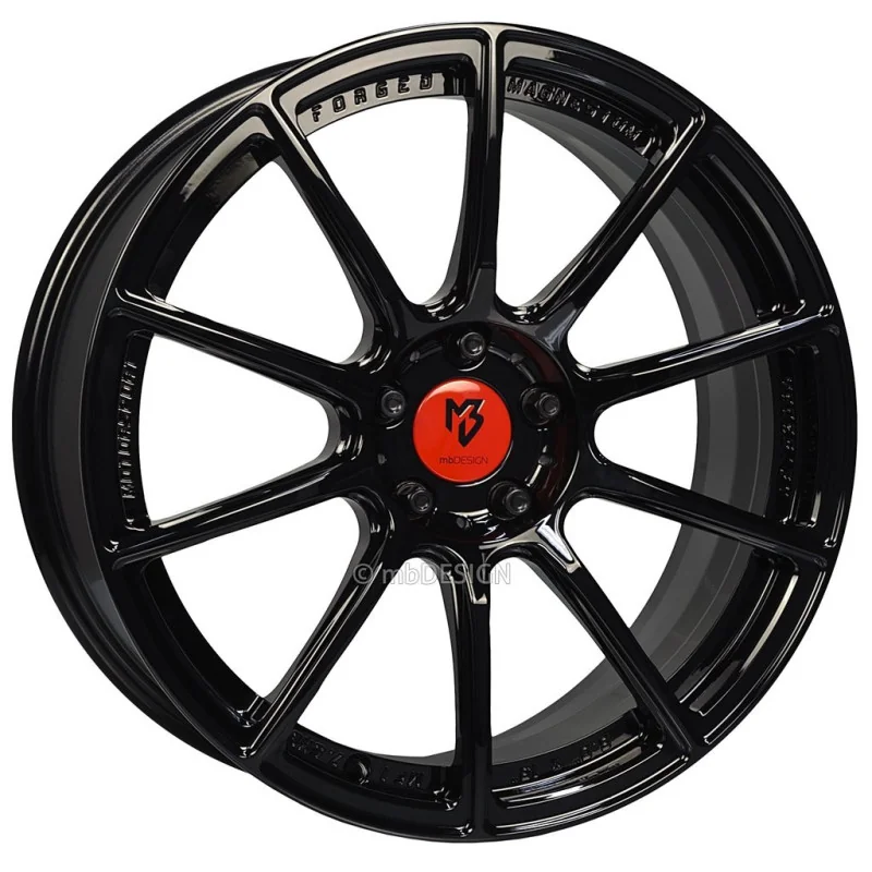Juego de 4 Llantas magnesio MB Design MF1 Negro brillo - 8