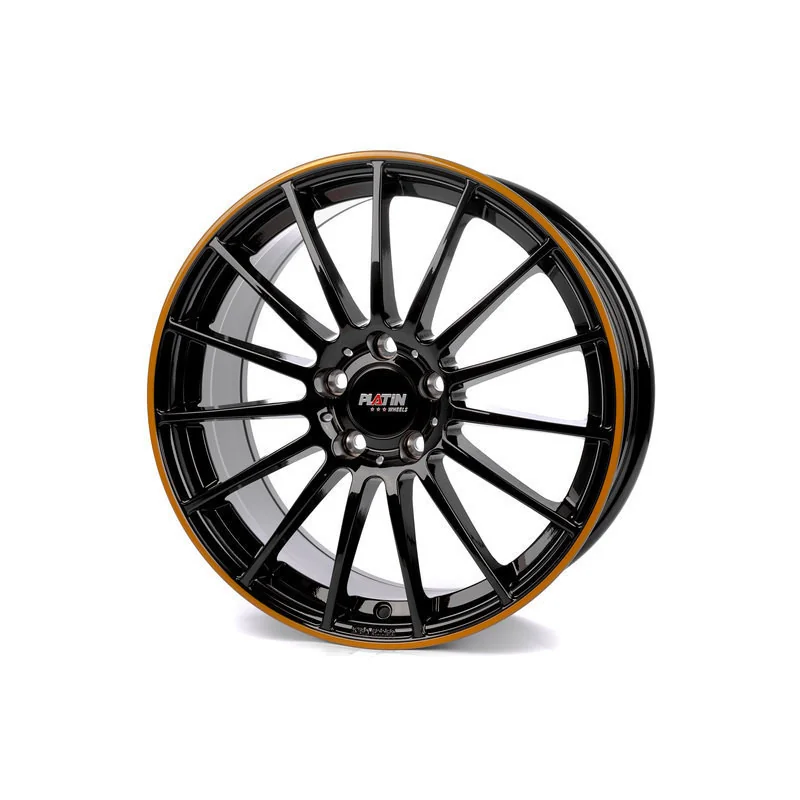 Juego de 4 Llantas PLATIN P75 Negro borde naranja - 8