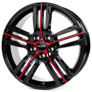 Juego de 4 Llantas Ronal R57 MCR Negro/rojo - 7