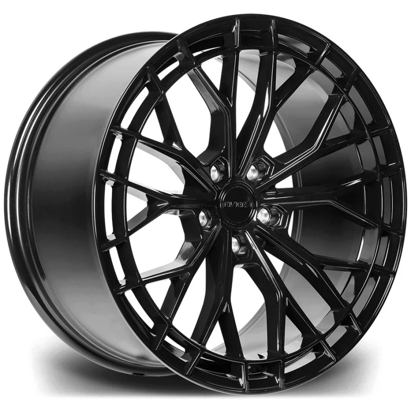 Juego de 4 Llantas Flowforming RIVIERA RF22 Negro brillo - 8