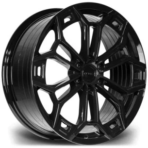 Juego de 4 Llantas Flowforming RIVIERA RF27 Negro brillo - 8