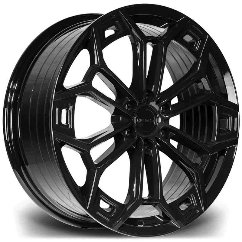 Juego de 4 Llantas Flowforming RIVIERA RF27 Negro brillo - 8