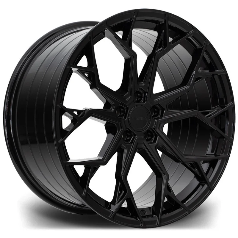 Juego de 4 Llantas Flowforming RIVIERA RF5 Negro brillo - 9