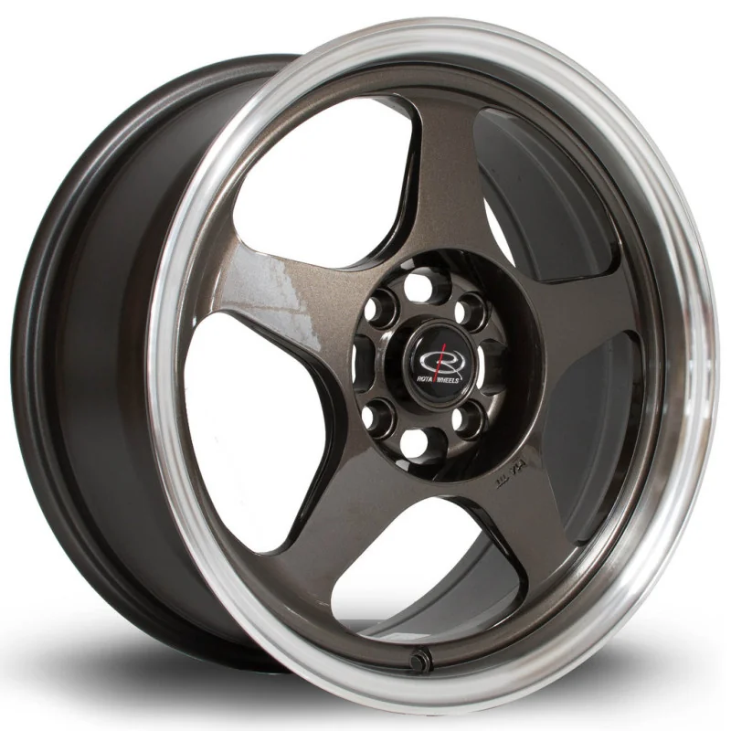 Juego de 4 Llantas ROTA SLIP Gunmetal/pulido - 7