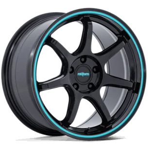Juego de 4 Llantas FlowForming Rotiform BPU Black Teal Stripe - 9