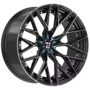 Juego de 4 Llantas Wolfrace 71 WOLFSBURG GTR Gloss Raven Black polished Blue - 8