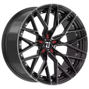 Juego de 4 Llantas Wolfrace 71 WOLFSBURG GTR Gloss Raven Black polished Red - 9