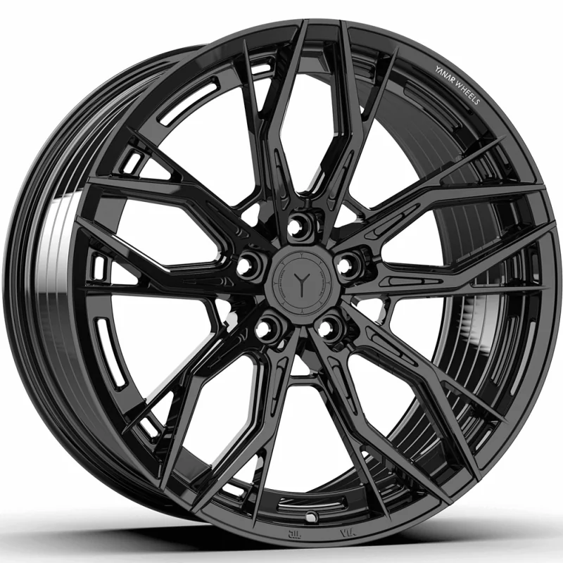 Juego de 4 Llantas Flow Forming Yanar wheels AMS-020 Negro brillo - 8