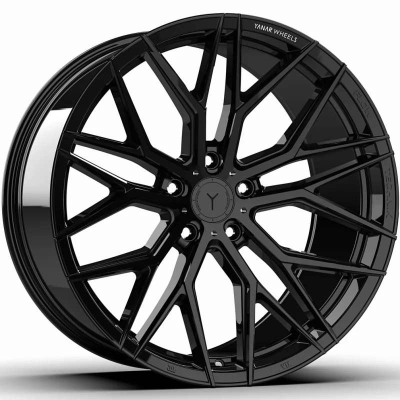 Juego de 4 Llantas Flow Forming Yanar wheels IST-34 Negro brillo - 9