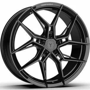 Juego de 4 Llantas Flow Forming Yanar wheels ROT-010 Negro brillo - 8