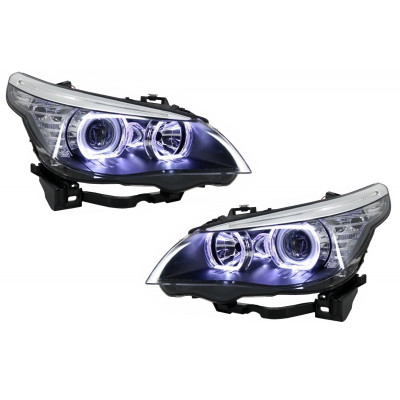 Faros delanteros Angel eyes BMW Serie 5 E60 E61 look LCI