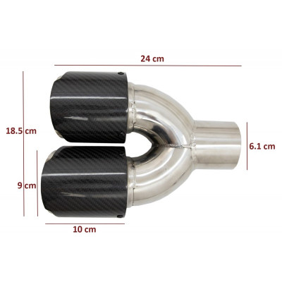 Salidas de escape dobles en fibra de carbono Mod 01