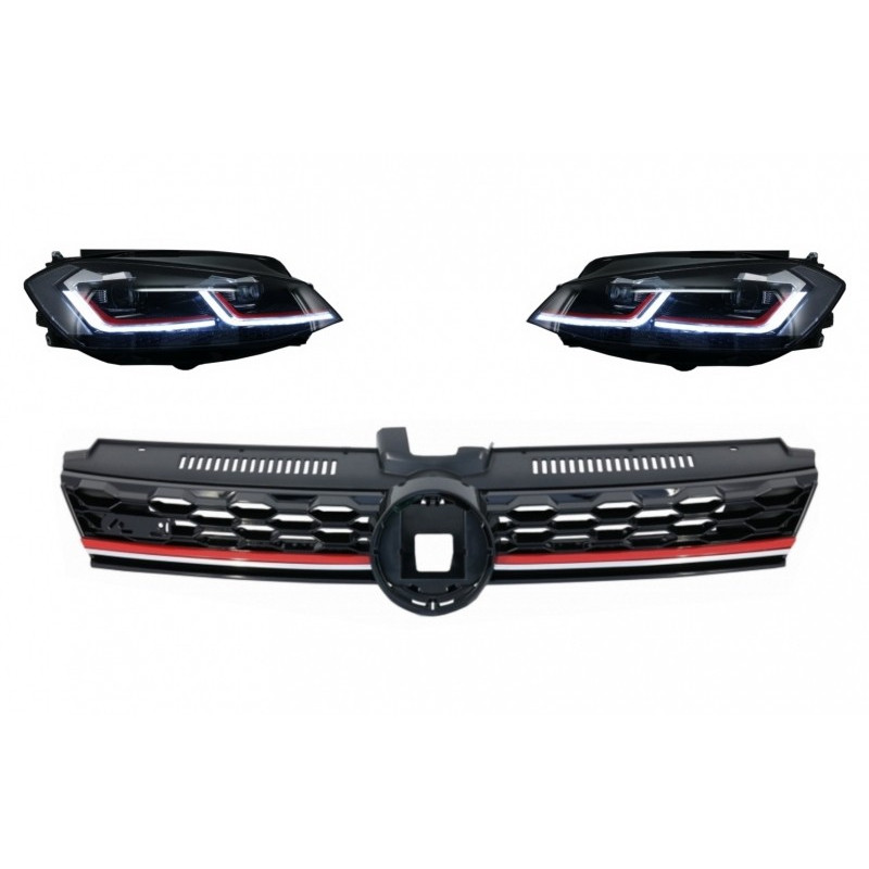 Pack Faros dinámicos + Parrilla tipo GTI para Volkswagen Golf 7.5