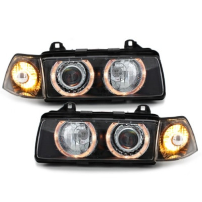 Faros delanteros para BMW Serie 3 E36 Sedán Black