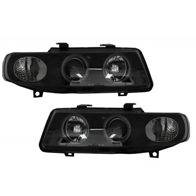 Faros delanteros Angel Eyes para Seat León 1M1 Black