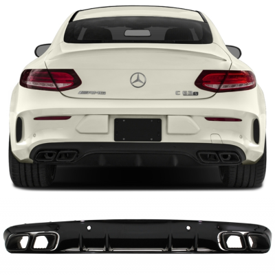 Difusor C63 Black Series Mercedes C Coupe con escapes negros