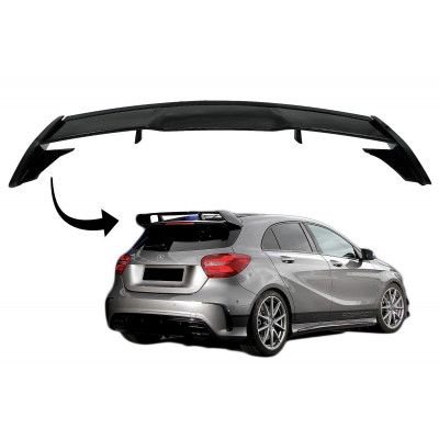 Aleron spoiler trasero adaptable a Mercedes Clase A W176 A45 Negro brillo