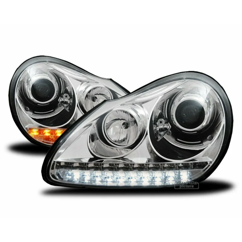 Faros Xenon para Porsche Cayenne de 2002 a 2007 Cromados