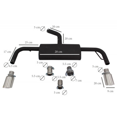 Sistema de escape para VW Golf 6 tipo GTI