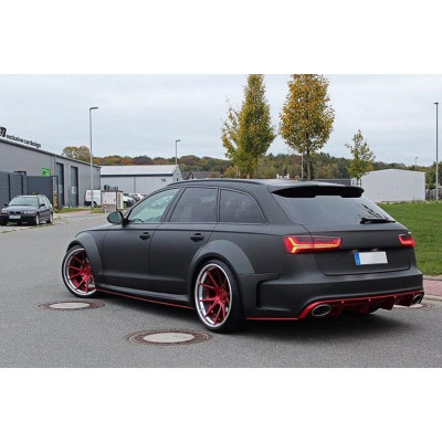 Aleron look RS6 para Audi A6 Avant C7 2016-2018 Pintado negro brillo