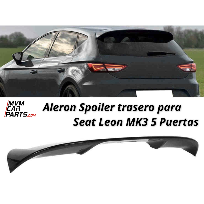 ALERON SPOILER PARA SEAT LEON MK3 5P 13-20 NEGRO BRILLO